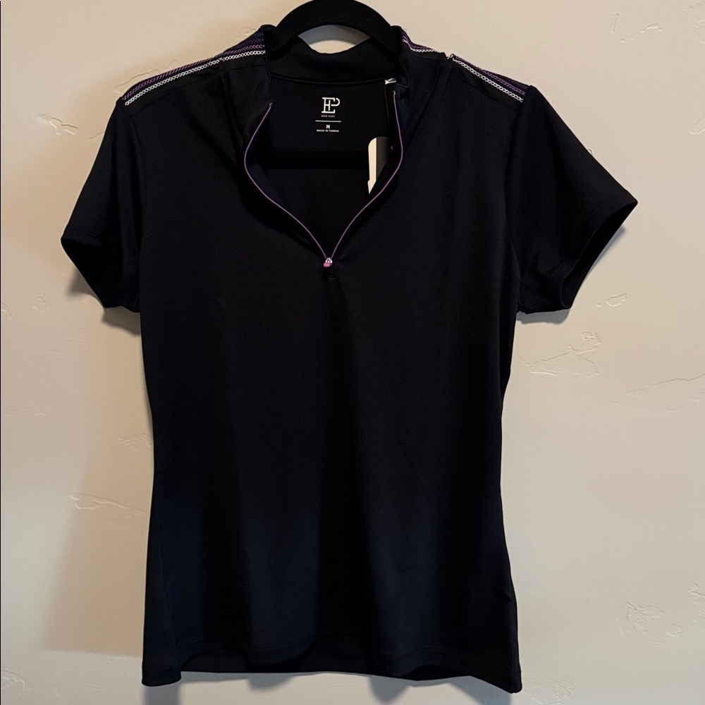 EP New York short sleeve 1/4 zip golf or tennis shirt